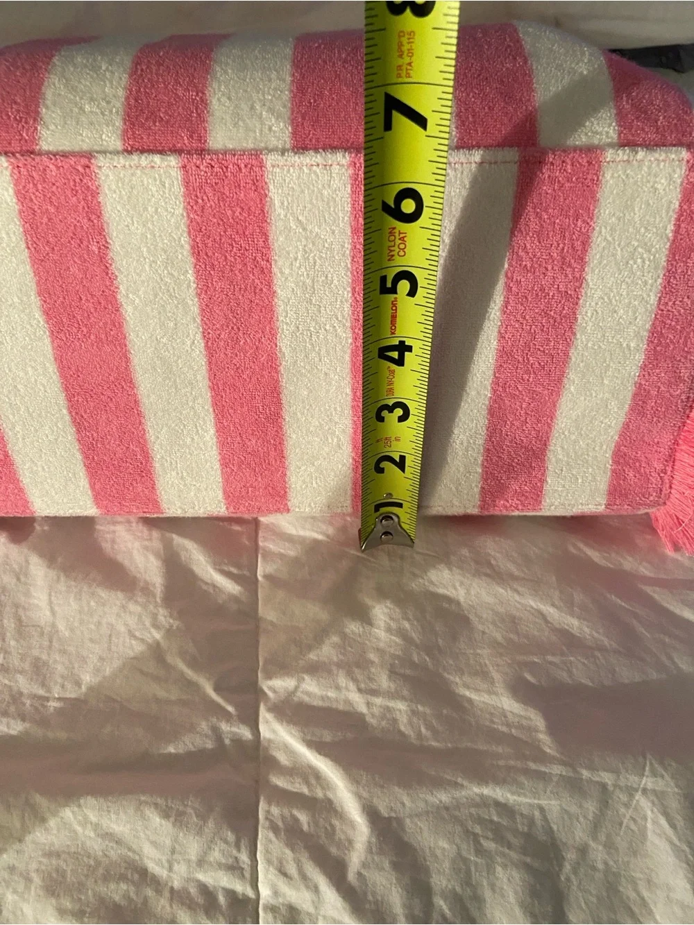 🩷Pink & White Striped Fringe Tote with Orange Handles and  Crossbody Strap🩷